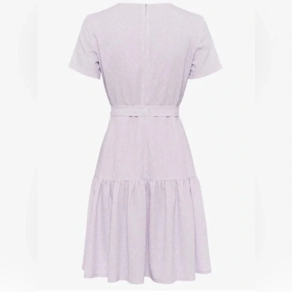 French Connection Mono Armoise Lavender Floral Wrap Mini Dress - Picture 2 of 13